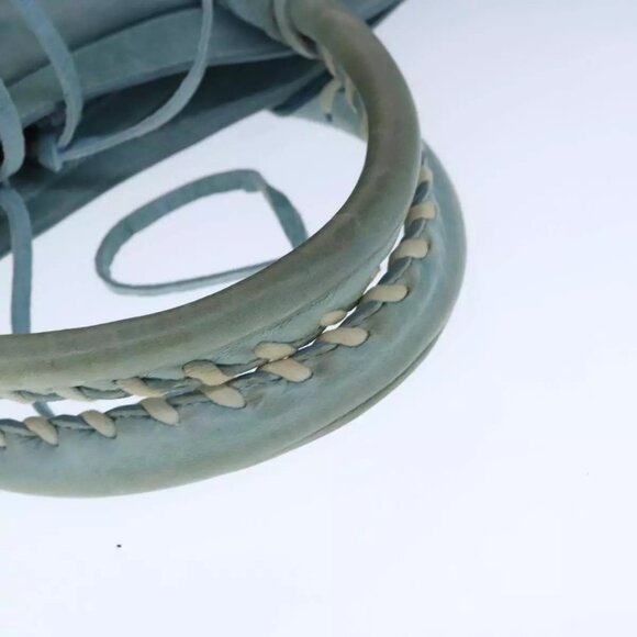 BALENCIAGA The City Hand Bag Leather 2way Light Blue Auth - Picture 9 of 16